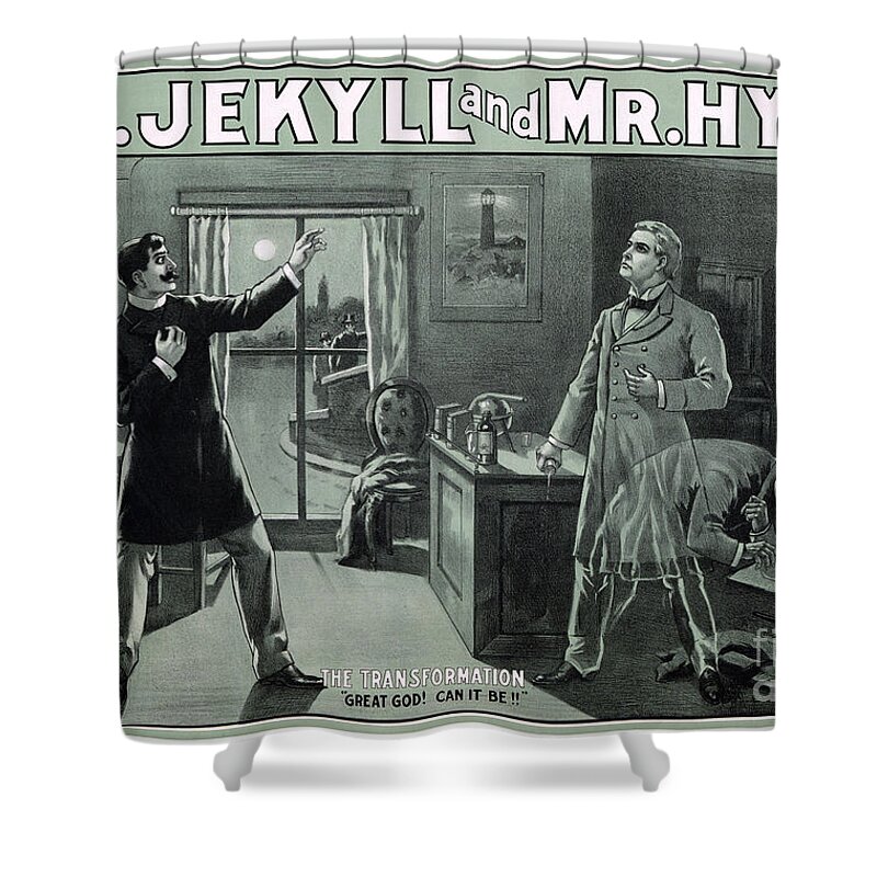 Jekyll Shower Curtain featuring the painting Rare Dr. Jekyll and Mr. Hyde Transformation Poster by Vintage Treasure
