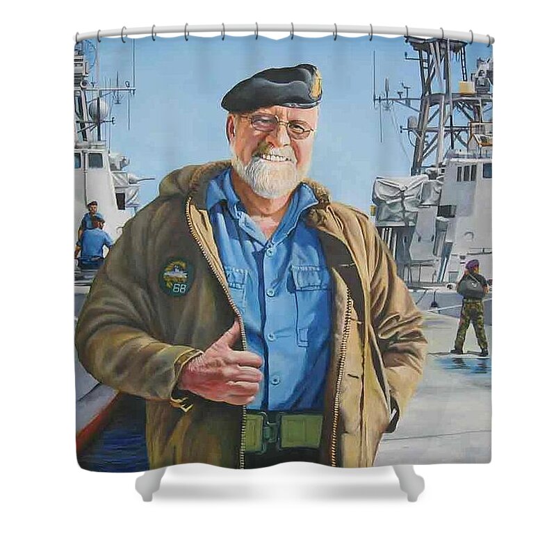 R Adm (jg Leon Reeders Shower Curtain featuring the painting Ras by Tim Johnson