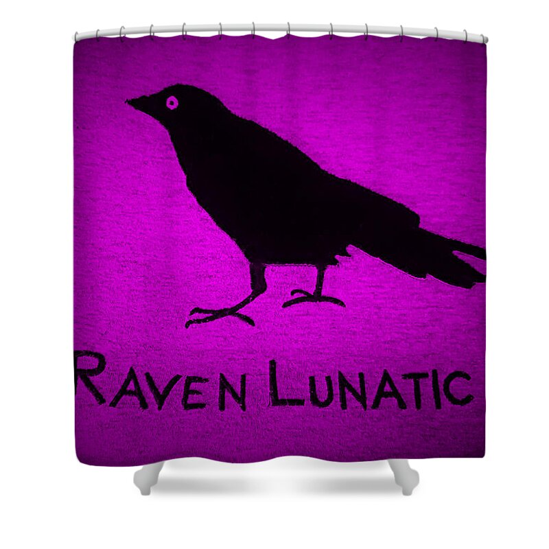 Bird Shower Curtain featuring the photograph Raven Lunatic Purple by Rob Hans
