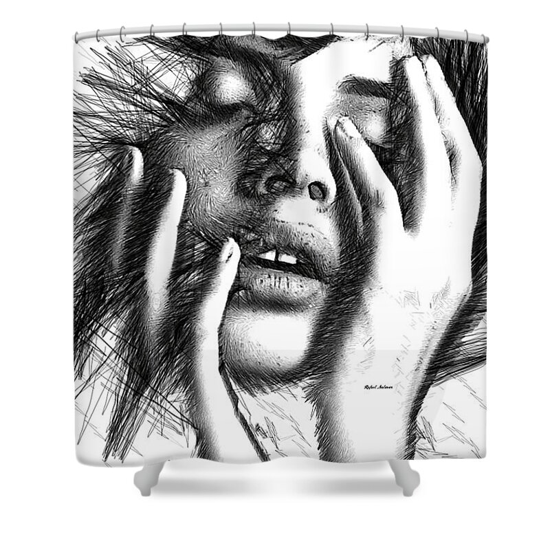 Rafael Salazar Shower Curtain featuring the digital art Raw Emotions 1286 by Rafael Salazar