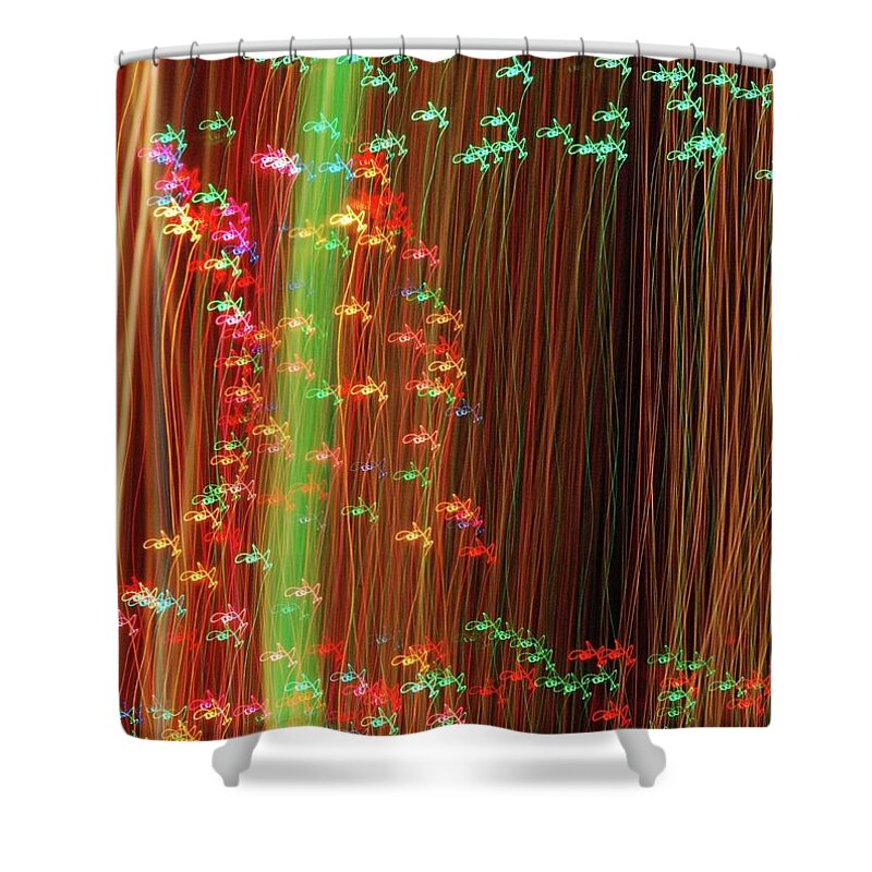 Christmas Light Abstract Shower Curtain featuring the photograph Ray of Light by Debra Sabeck