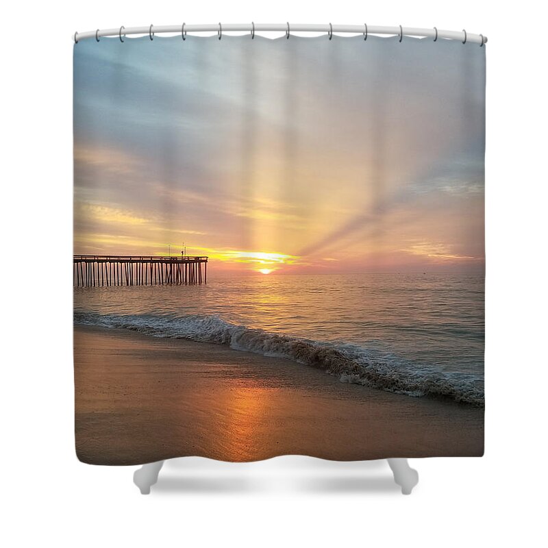 Sun Shower Curtain featuring the photograph Rays and Reflections by Robert Banach