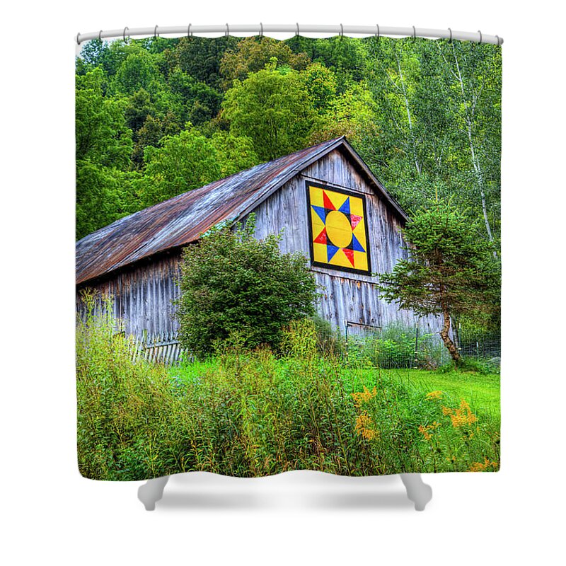 Barn Quilts Shower Curtain featuring the photograph Ray's Star by Dale R Carlson
