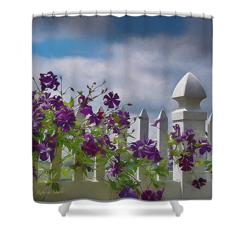 Flowers Shower Curtain featuring the photograph Reaching for the Sky by Rebecca Samler