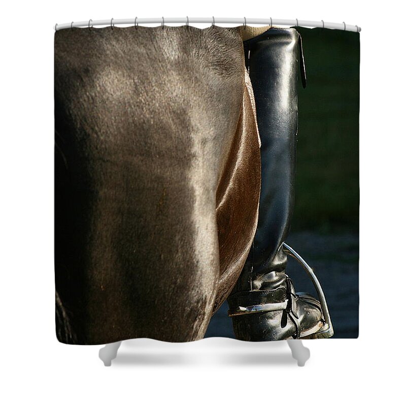 Spurs Shower Curtain featuring the photograph Ready by Angela Rath