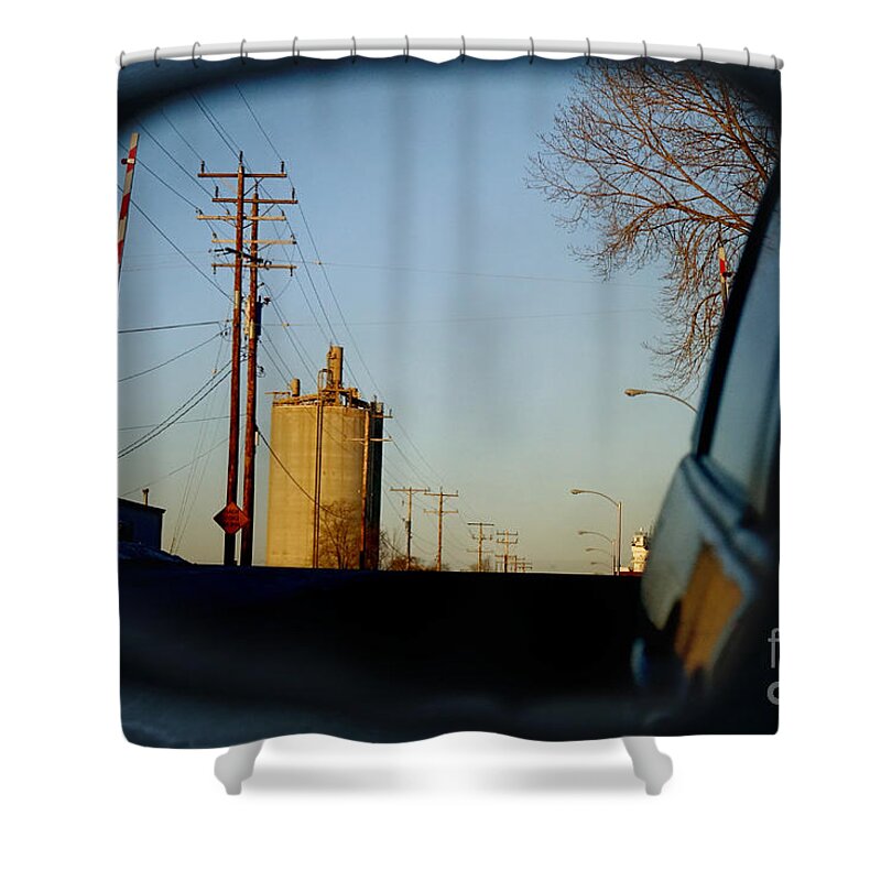 Milwaukee Shower Curtain featuring the digital art Rear View - The Places I Have Been by David Blank