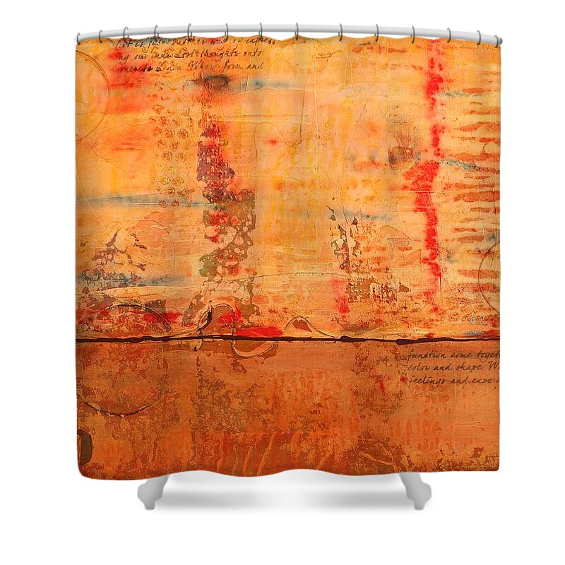 Acrylic Shower Curtain featuring the painting Rebar by Brenda O'Quin