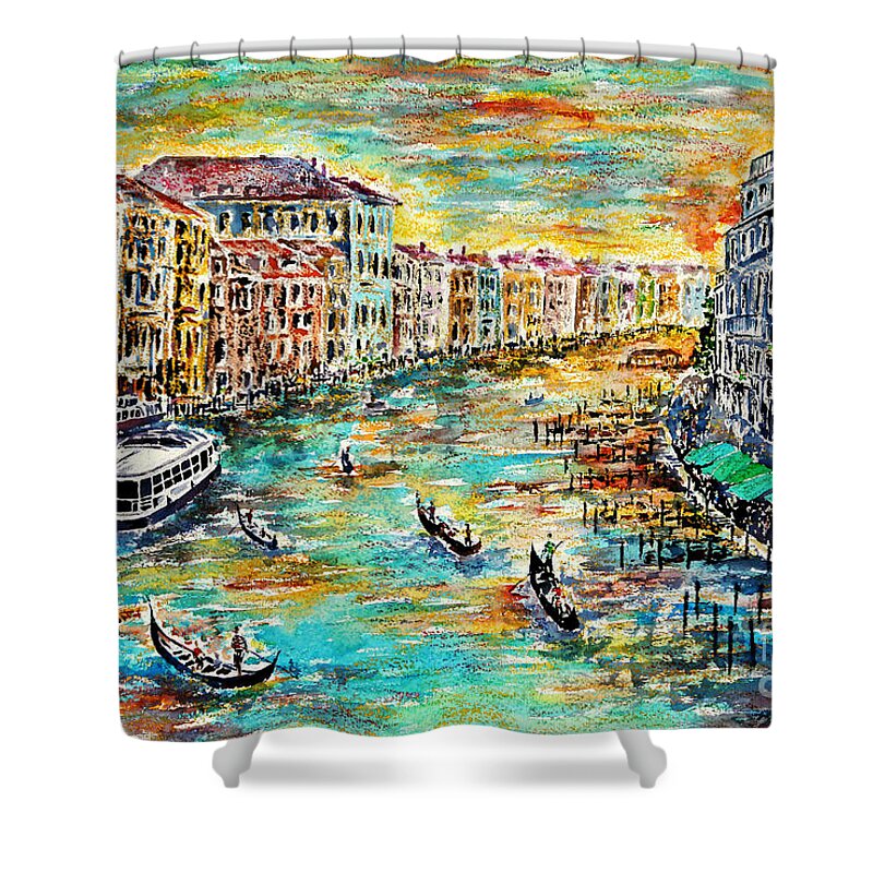 Watercolour Shower Curtain featuring the painting Recalling Venice by Almo M