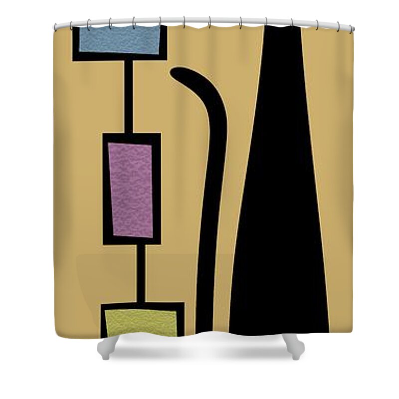 Cat Shower Curtain featuring the digital art Rectangle Cat 3 by Donna Mibus