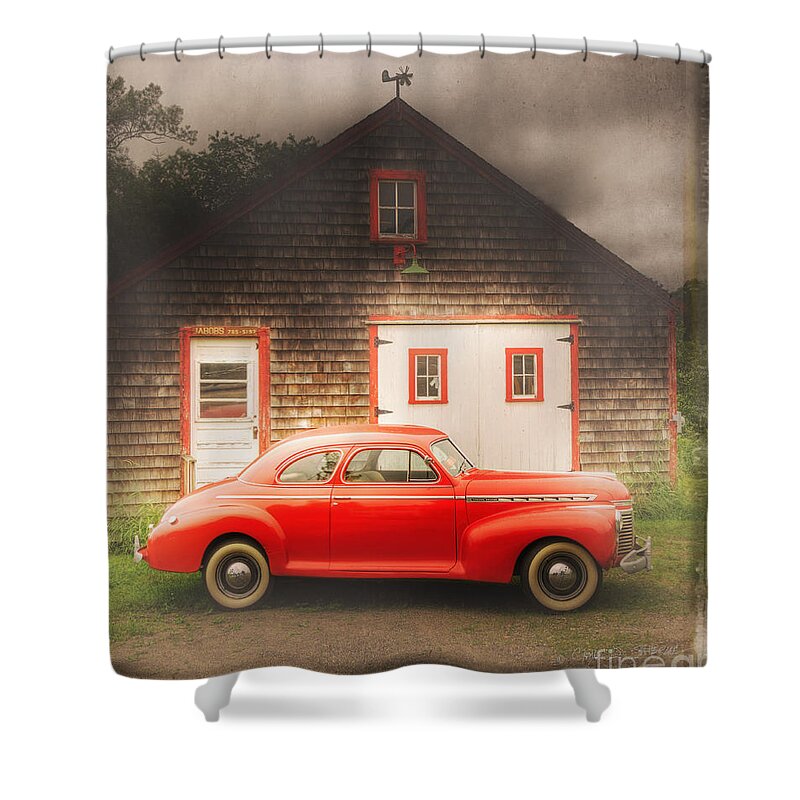 Auto Shower Curtain featuring the photograph Red 41 Coupe by Craig J Satterlee