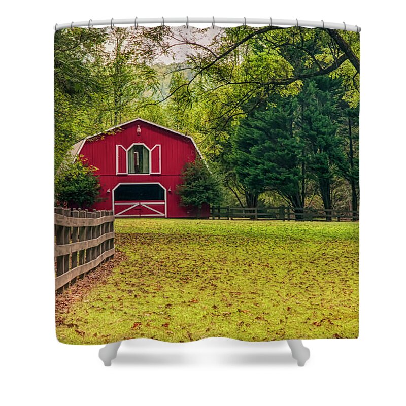 Barn Shower Curtain featuring the photograph Red Barn 2 by Mick Burkey