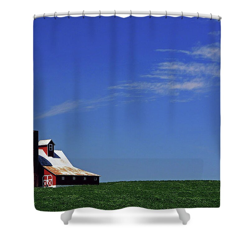 Barn Shower Curtain featuring the photograph Red Barn Missouri by Christopher McKenzie