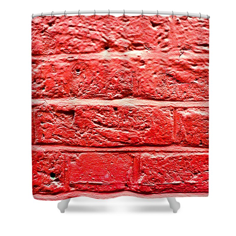 Abstract Shower Curtain featuring the photograph Red brick wall by Tom Gowanlock