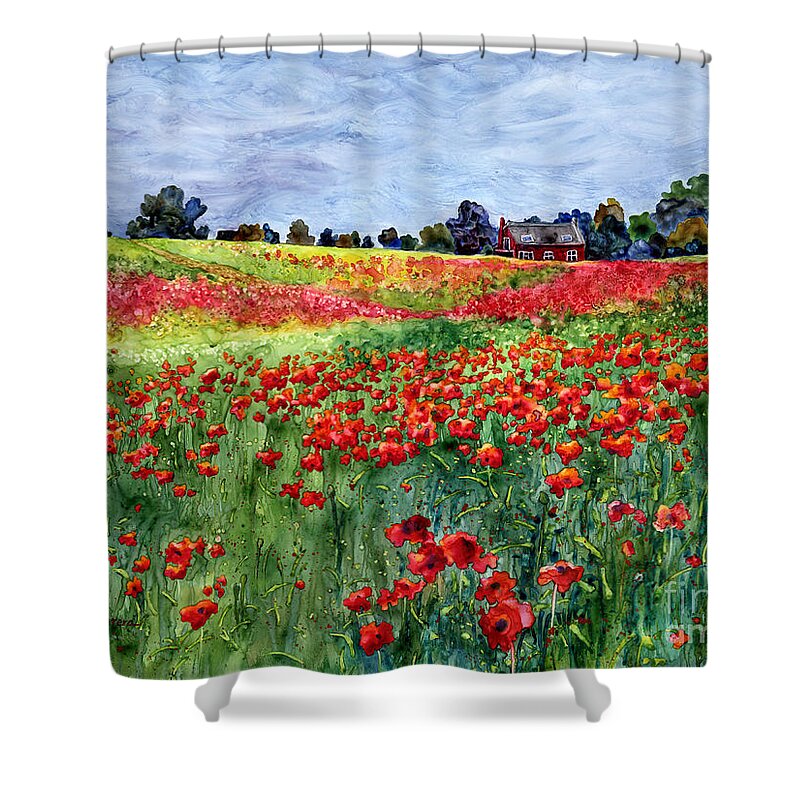 Poppy Shower Curtain featuring the painting Red Carpet by Hailey E Herrera