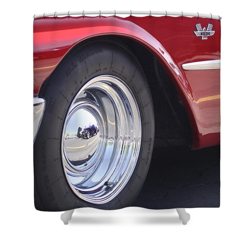 Car Shower Curtain featuring the photograph Red classic by Jeff Floyd CA