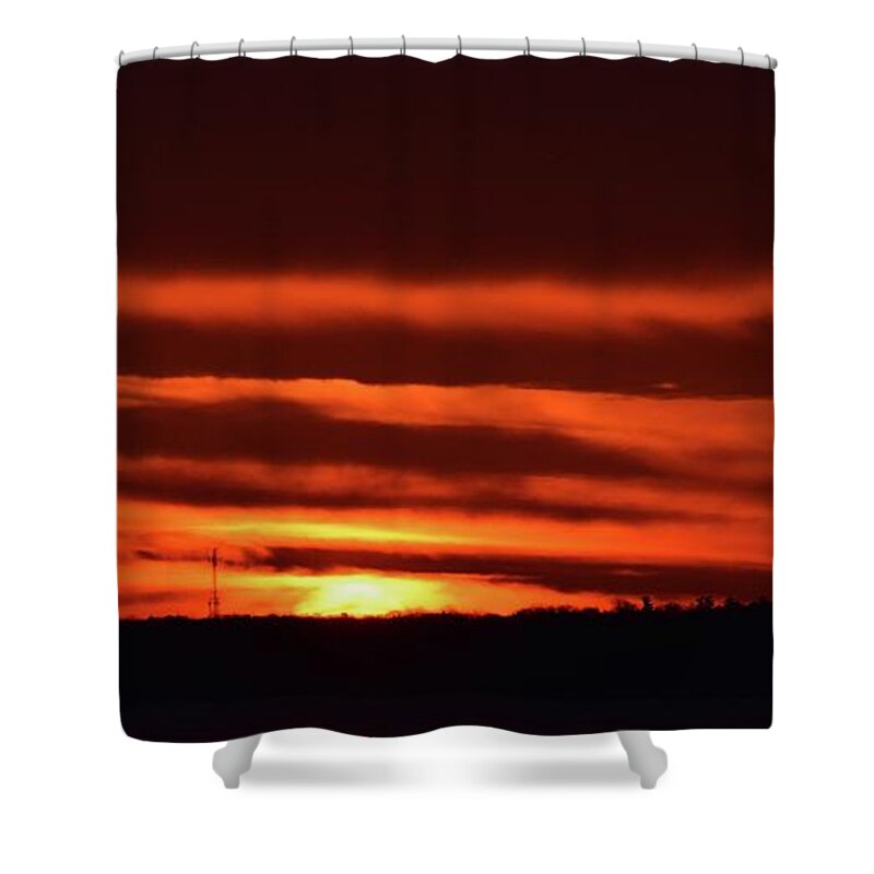 Abstract Shower Curtain featuring the photograph Red Cloud Sunrise by Lyle Crump