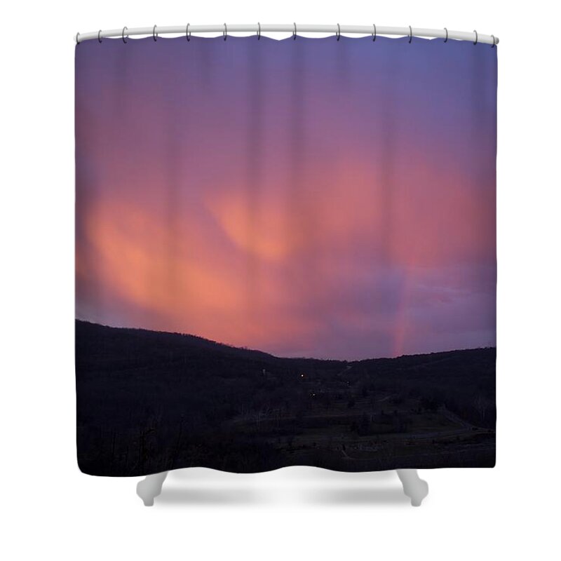 Sunset Shower Curtain featuring the photograph Red Clouds by Toni Berry