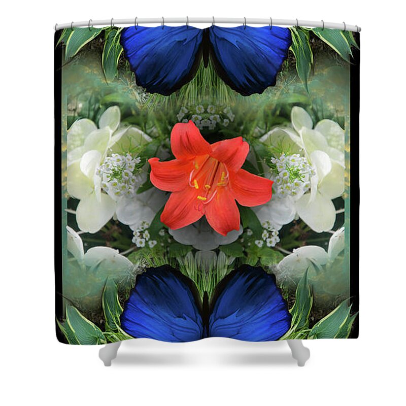 Botanical Shower Curtain featuring the photograph Red Daylily by Bruce Frank