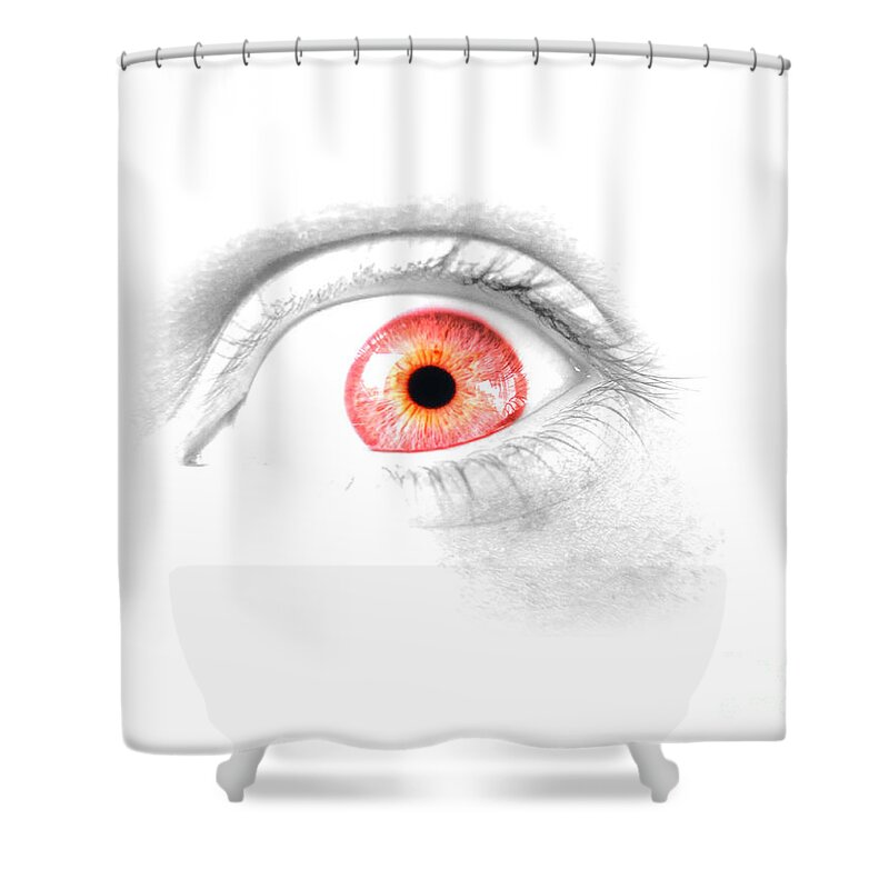 Red Shower Curtain featuring the photograph Red Eye by Jorgo Photography
