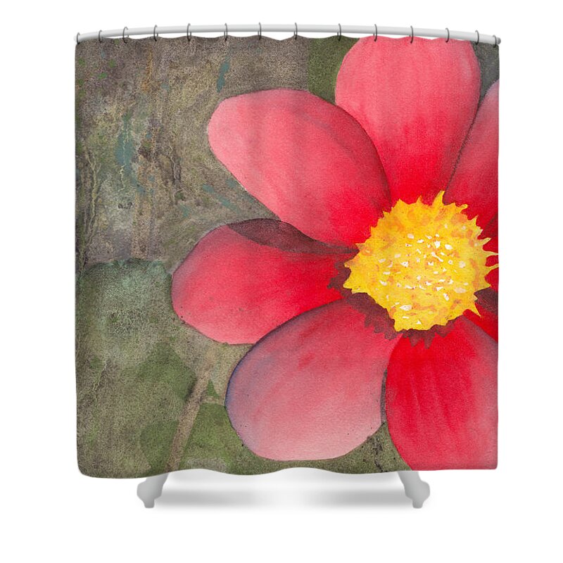 Watercolor Shower Curtain featuring the painting Red Flower by Ken Powers