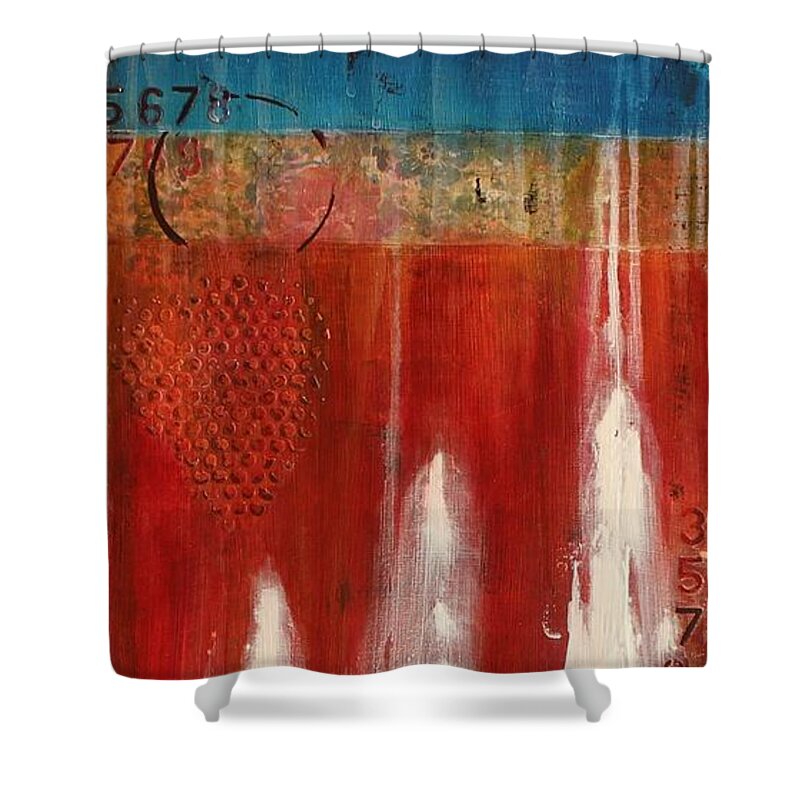Acrylic Shower Curtain featuring the painting Red Holiday by Brenda O'Quin