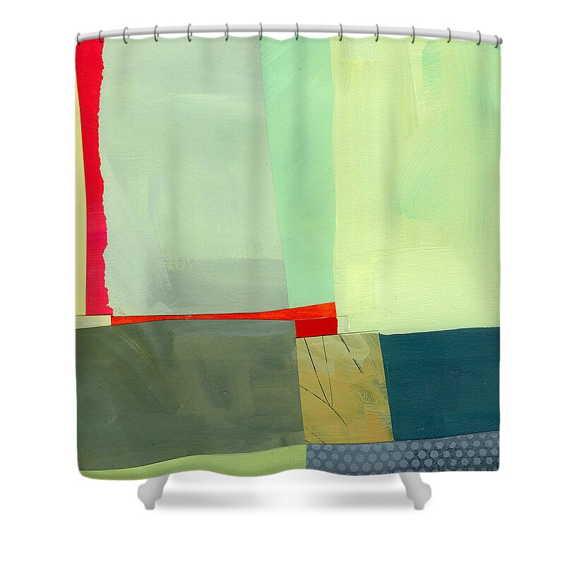 Abstract Art Shower Curtain featuring the painting Red by Jane Davies