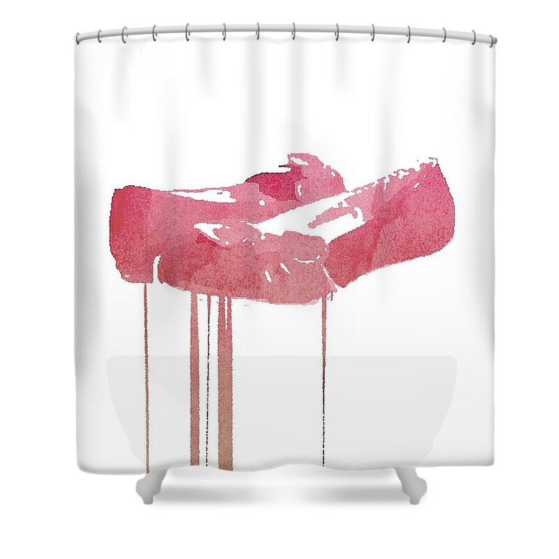  Shower Curtain featuring the digital art Red Slippers by Cooky Goldblatt