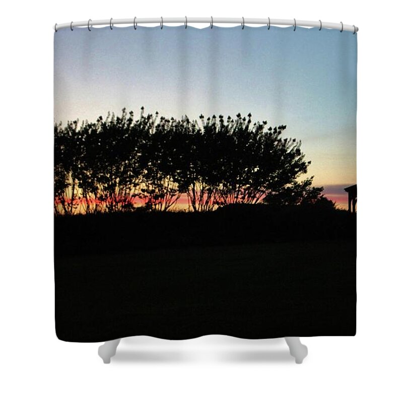 Sunset Shower Curtain featuring the photograph Red Streak Sky by Cynthia Guinn