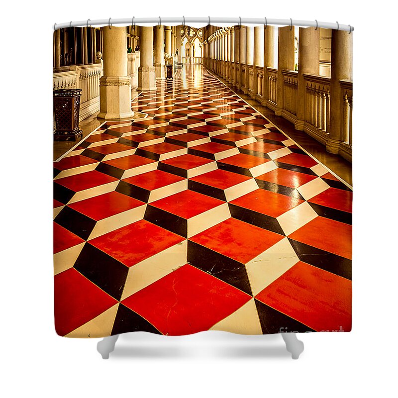 Tile Shower Curtain featuring the photograph Red Tile by Perry Webster