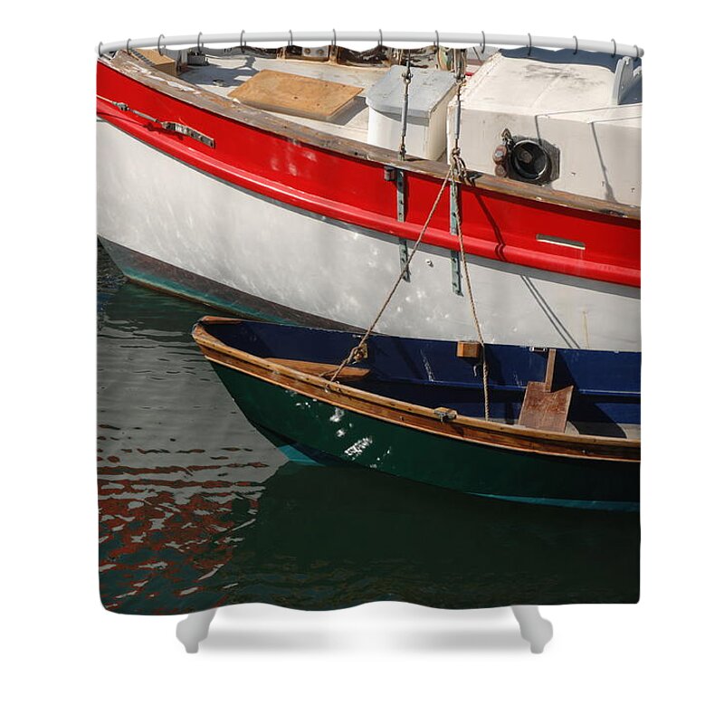 Sail Shower Curtain featuring the photograph Red White and Blue by David Shuler