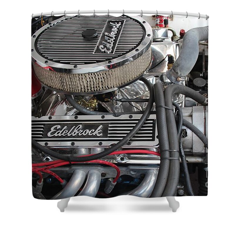 Engine Shower Curtain featuring the photograph Red Wires by Robert Wilder Jr