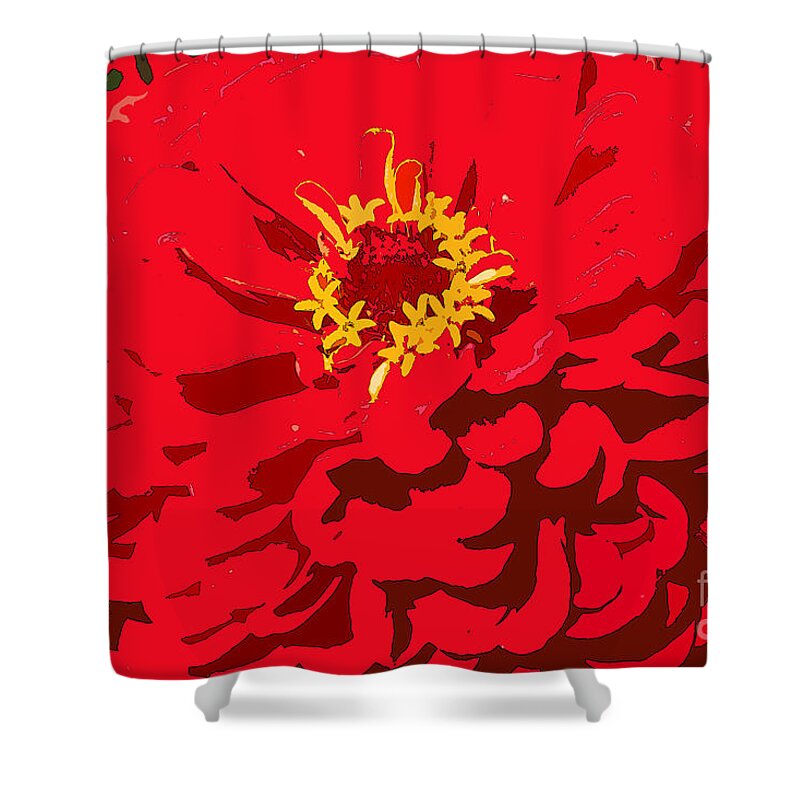 Zinnia Shower Curtain featuring the photograph Red Zinnia by Jeanette French