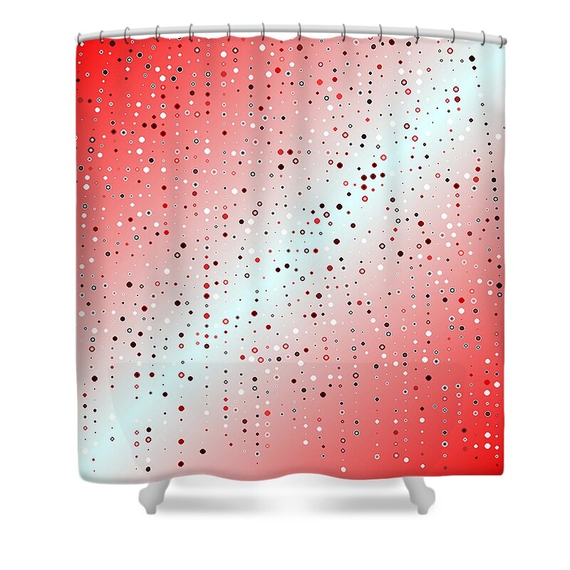 Rithmart Red Lines Gradient Brush Stroke White Pink Black Abstract Computer Digital Generated Smooth Beautiful Light Dark Shower Curtain featuring the digital art Red.12 by Gareth Lewis