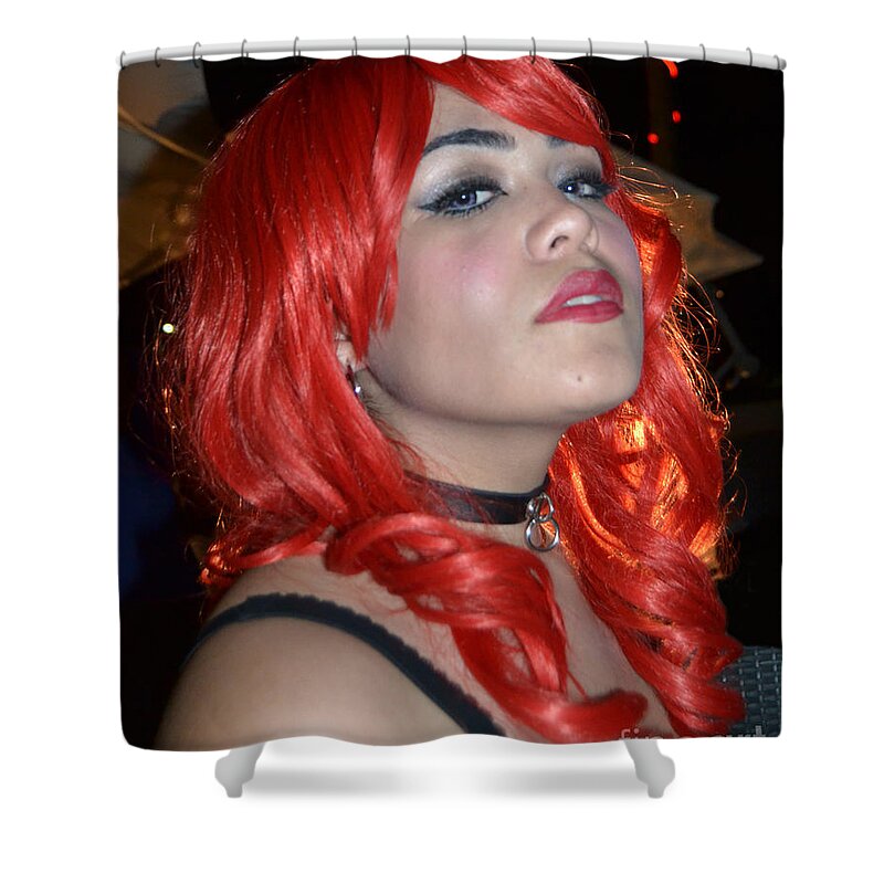 Female Shower Curtain featuring the photograph Redhead Model AG Five by Heather Kirk
