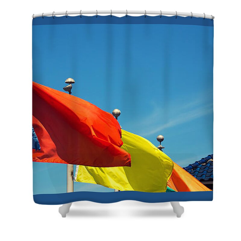 Flags Shower Curtain featuring the photograph Redondo Beach Flags by Michael Hope