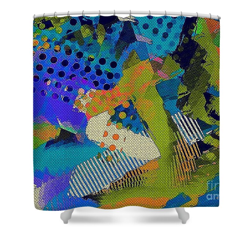 Abstract Shower Curtain featuring the digital art Reef by Cooky Goldblatt
