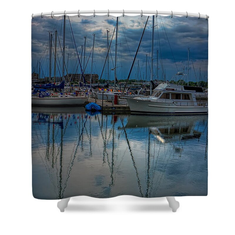 Lake Michigan Shower Curtain featuring the photograph Reefpoint Marina Square Format by Dale Kauzlaric