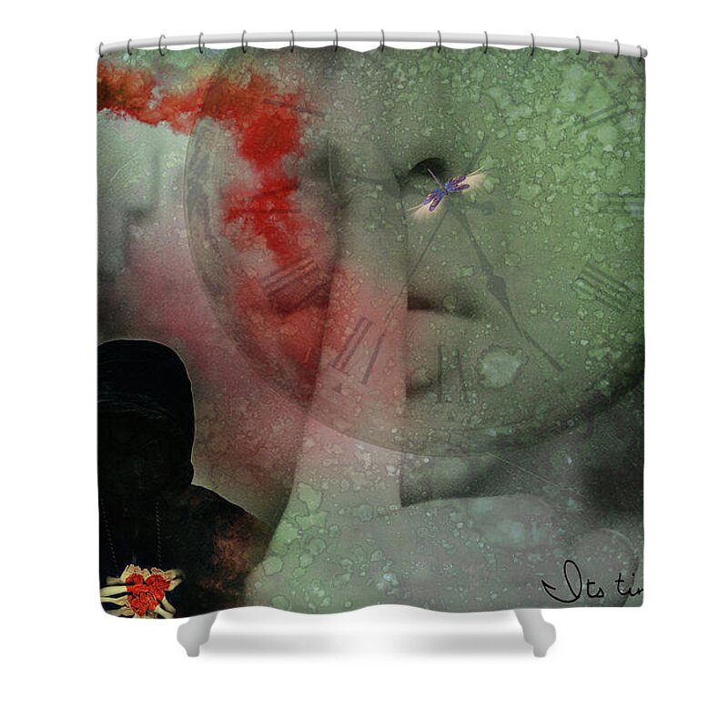 Woman Shower Curtain featuring the painting Reevolution by Ricardo Dominguez