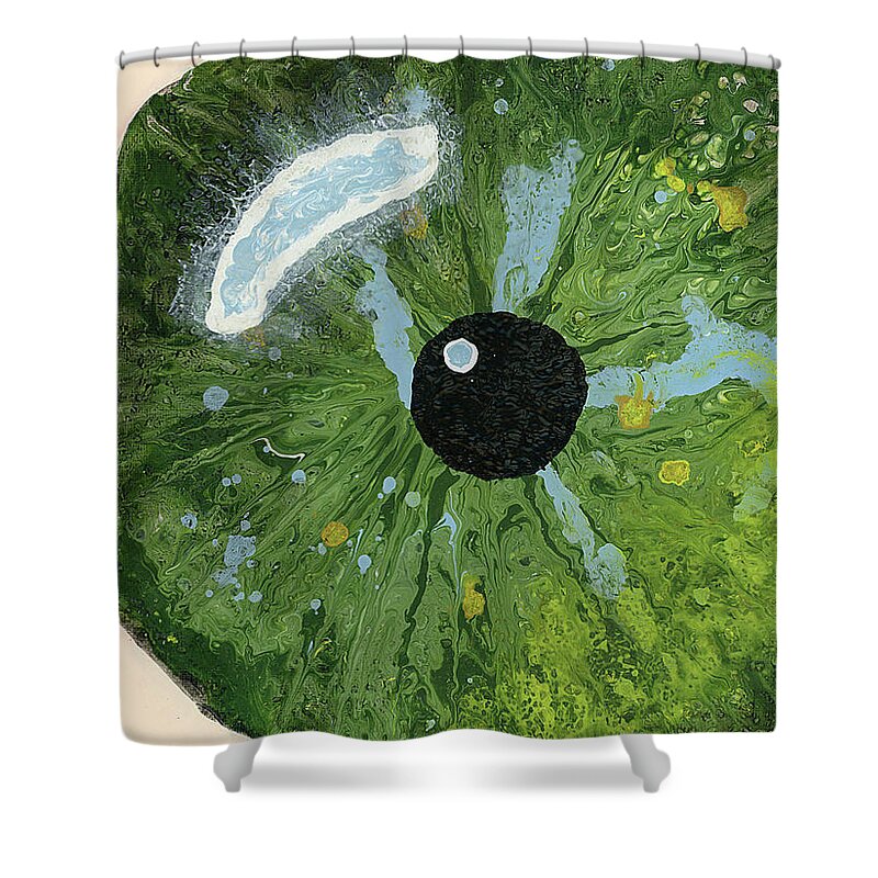 Abstract Shower Curtain featuring the painting Reflected in the Eye of a Child Never Born by Matthew Mezo