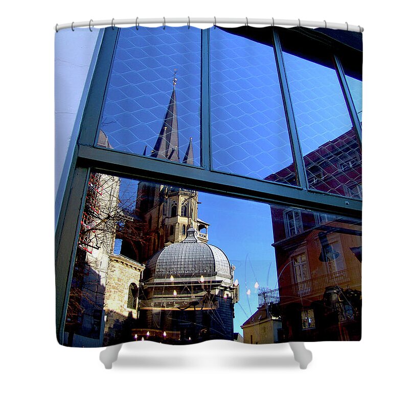 Panoramic Shower Curtain featuring the photograph Reflecting the Past by Tim Dussault