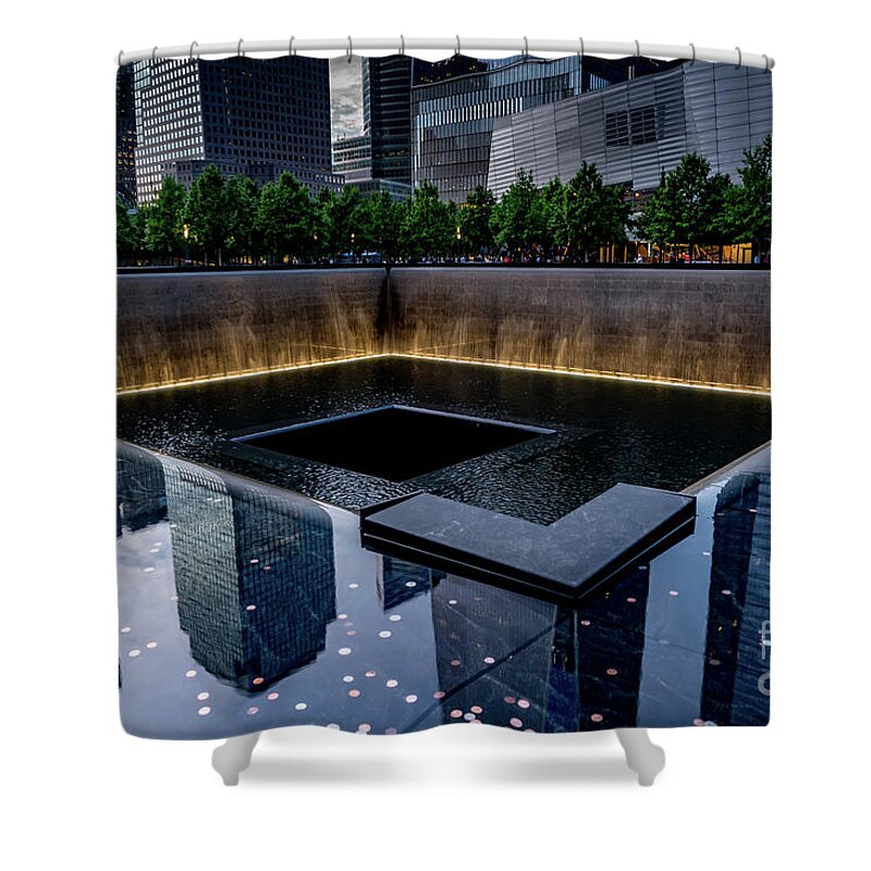 Nyc Shower Curtain featuring the photograph Reflection Pool by Sue Karski
