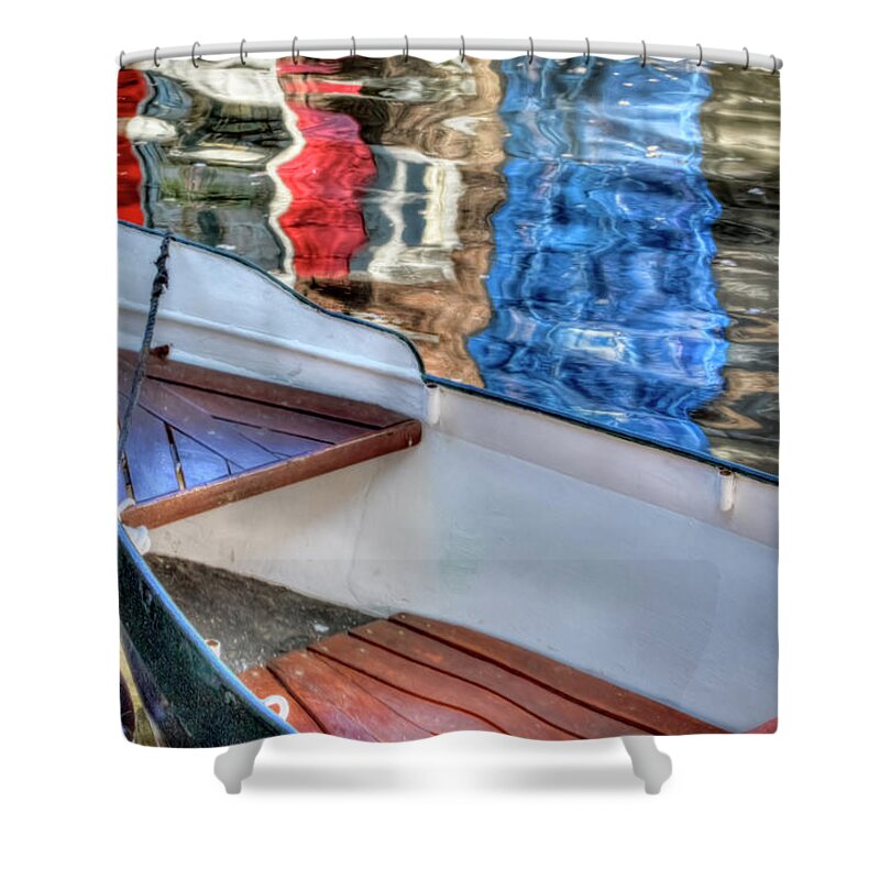Amsterdam Shower Curtain featuring the photograph Reflections and Ripples by Nadia Sanowar