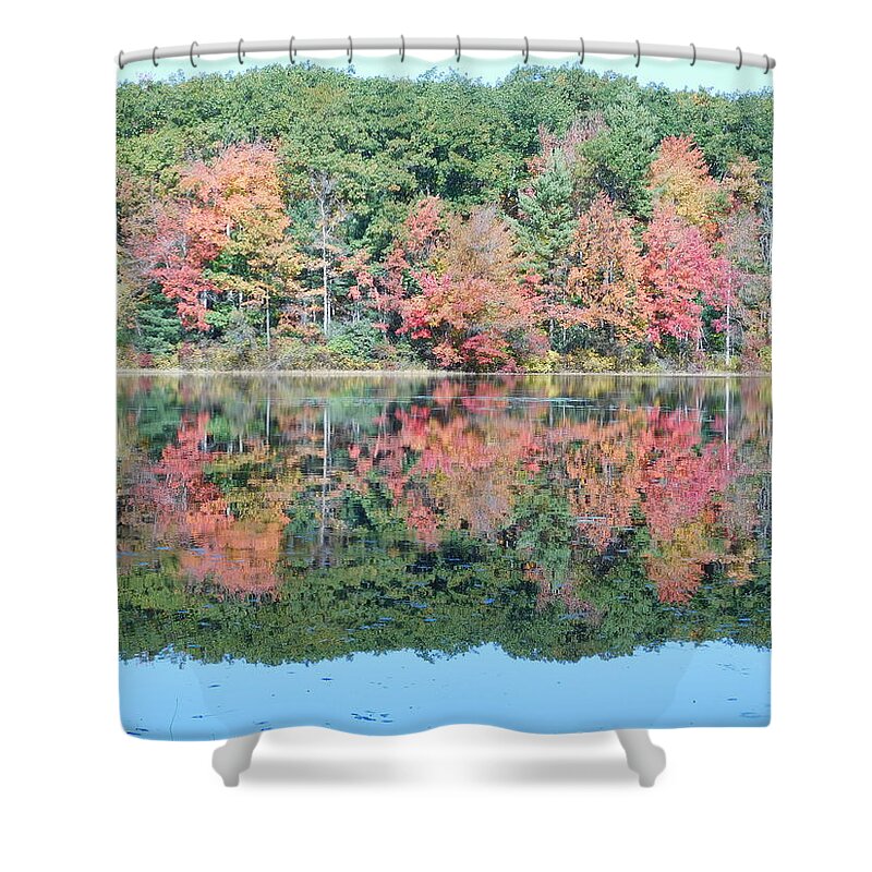 Eames Pond Shower Curtain featuring the photograph Reflections by Catherine Gagne