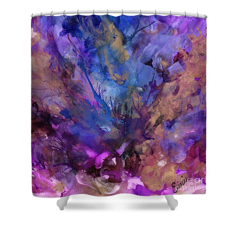 Angel Visit Shower Curtain featuring the painting The Angel Visit by Eunice Warfel