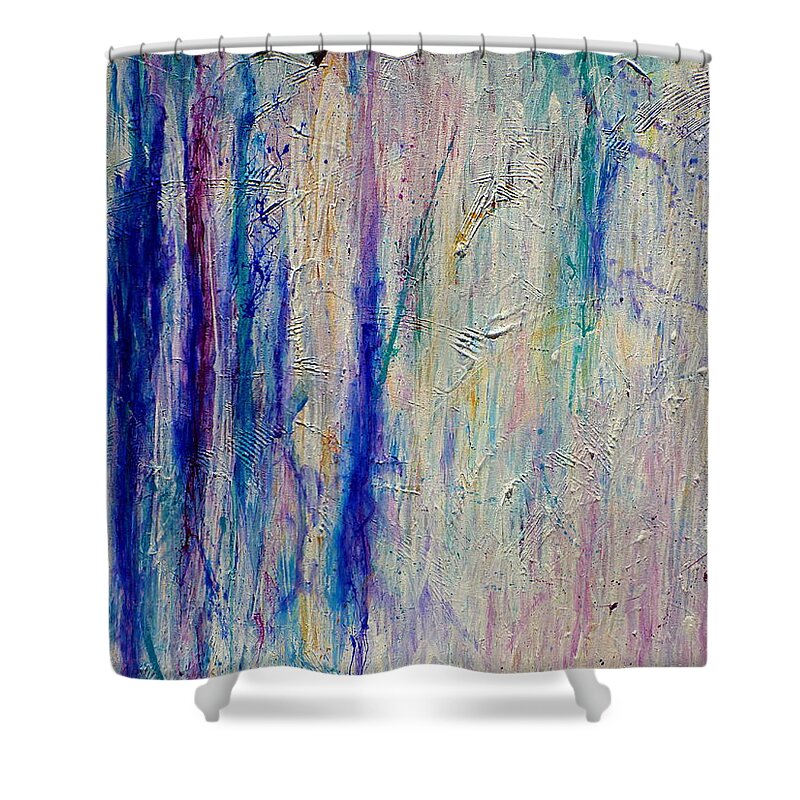 Abstract Painting Shower Curtain featuring the painting Reflections I by Tracy Bonin