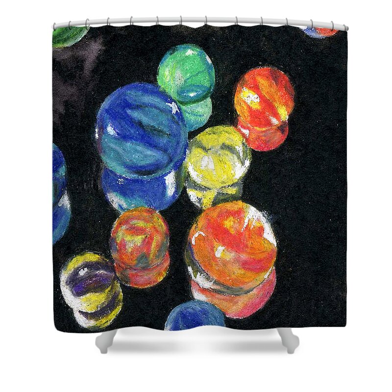 Watercolor Shower Curtain featuring the painting Reflections in Black by Lynne Reichhart
