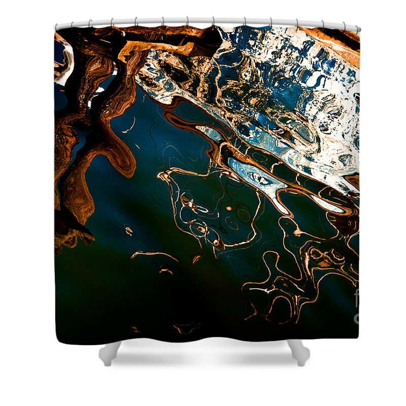 Abstract Shower Curtain featuring the photograph Reflections in Rippling Water by Venetta Archer