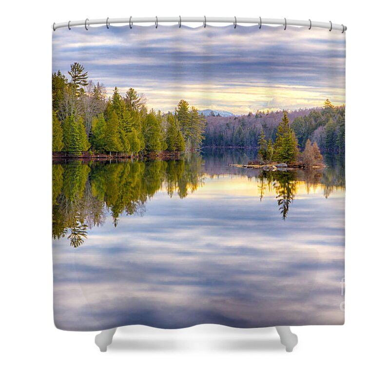 Reflections Shower Curtain featuring the photograph Reflections of Lake Abanakee by Rod Best