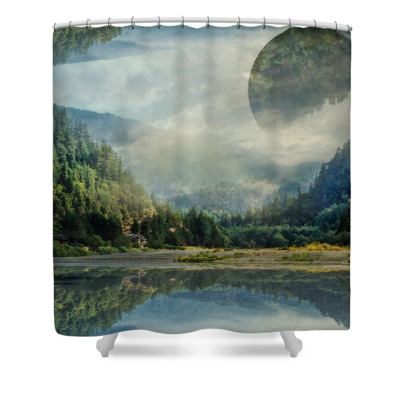 Appalachia Shower Curtain featuring the photograph Reflections Up and Down by Debra and Dave Vanderlaan