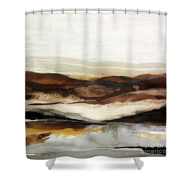Original Watercolors Shower Curtain featuring the painting Reflective Glow by Chris Paschke